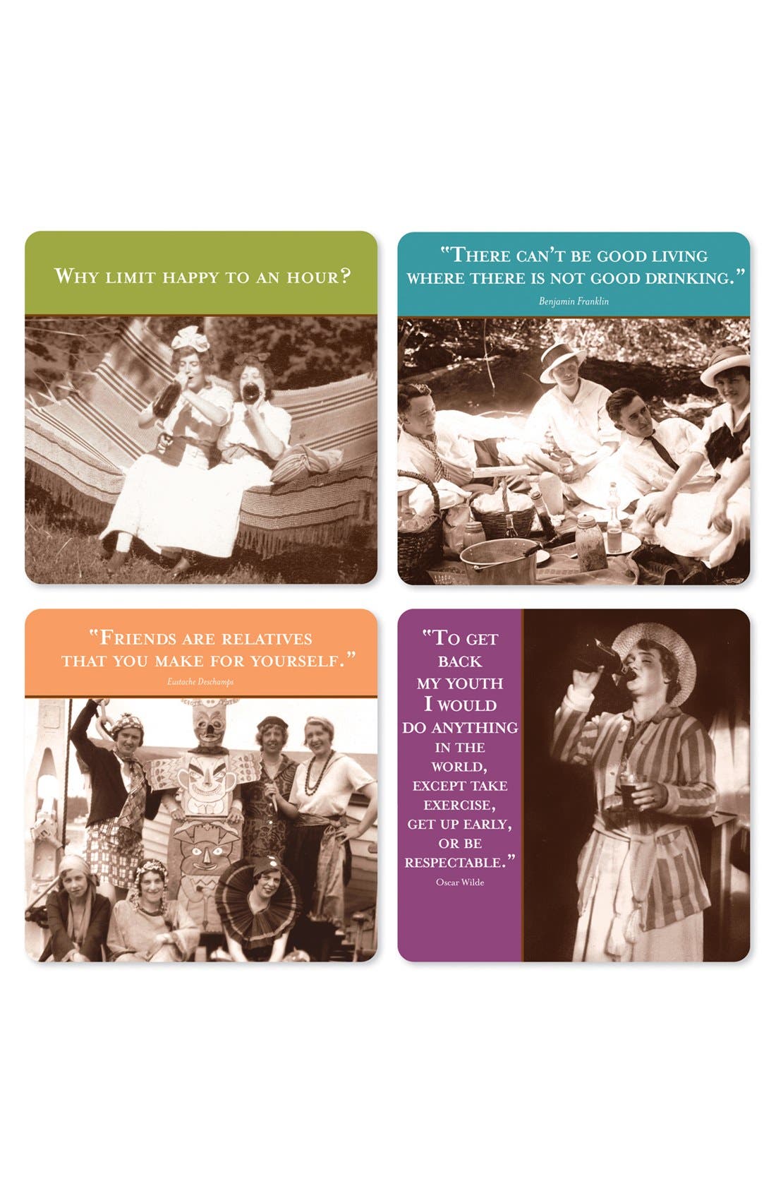 'Why Limit Happy to an Hour' Assorted Coasters Nordstrom