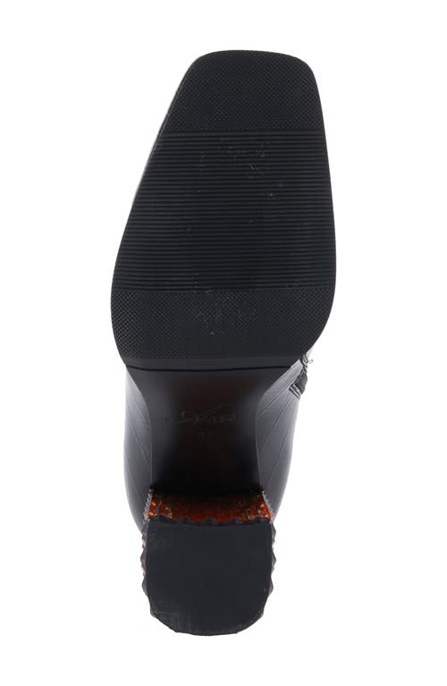 Azura By Spring Step Longoria Square Toe Bootie In Black Patent