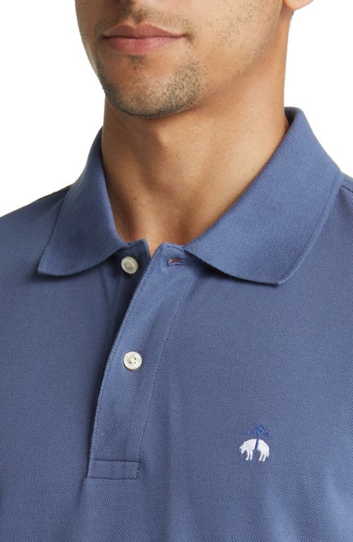 Shop Brooks Brothers Piqué Polo In Vintage Indigo