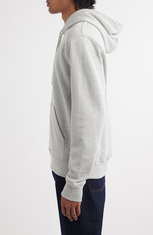 Shop Ami Alexandre Mattiussi Ami Paris Logo Graphic Hoodie In Heather Ash Grey