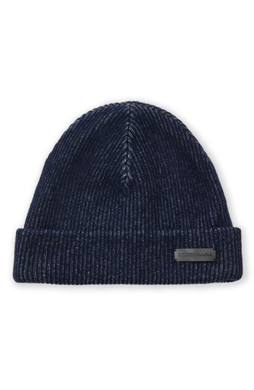 Bruno Magli Cashmere Brioche Stitch Cuff Beanie In Blue