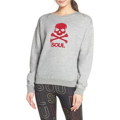 Soul By Soulcycle Skull Graphic Sweatshirt, Grey