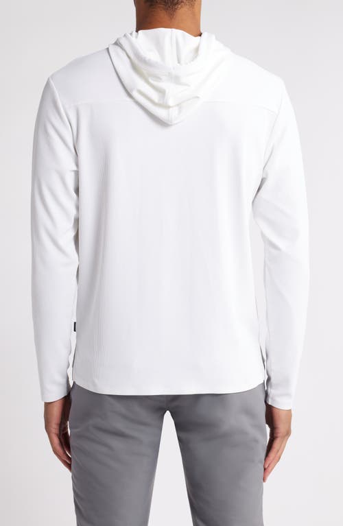 Johnnie-o Hoppin Ribbed Stretch Hooded Pullover In White