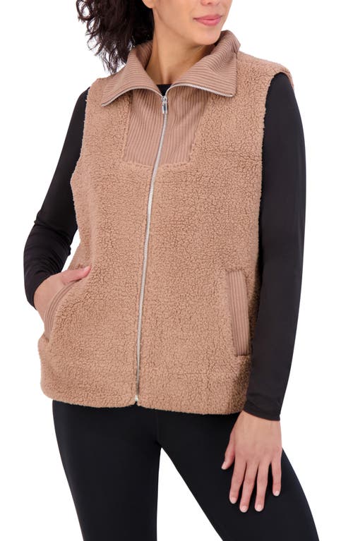 Sage Collective Sage Collective Mixed Fleece Vest In Portabella