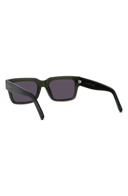 Shop Givenchy Gv Day 53mm Square Sunglasses In Shiny Dark Green/smoke