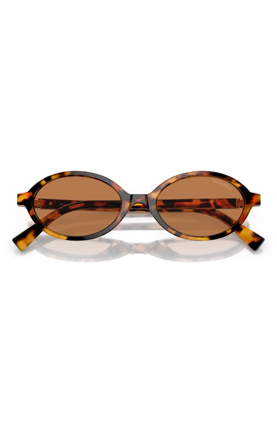 Shop Miu Miu 50mm Oval Sunglasses In Brown