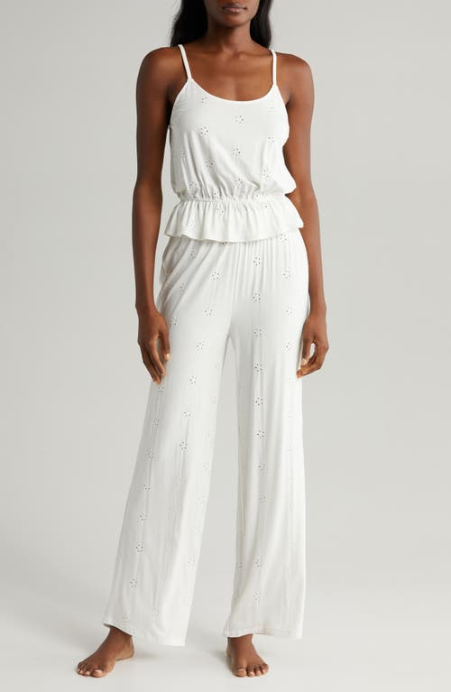 Clear Skies Eyelet Jersey Camisole Pajamas in White
