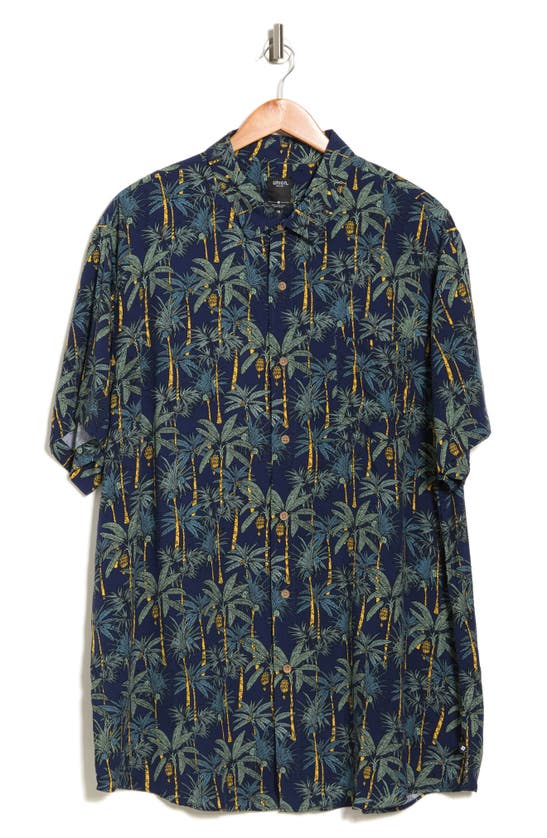 Union Venice Short Sleeve Print Relaxed Fit Shirt In Blue Nile