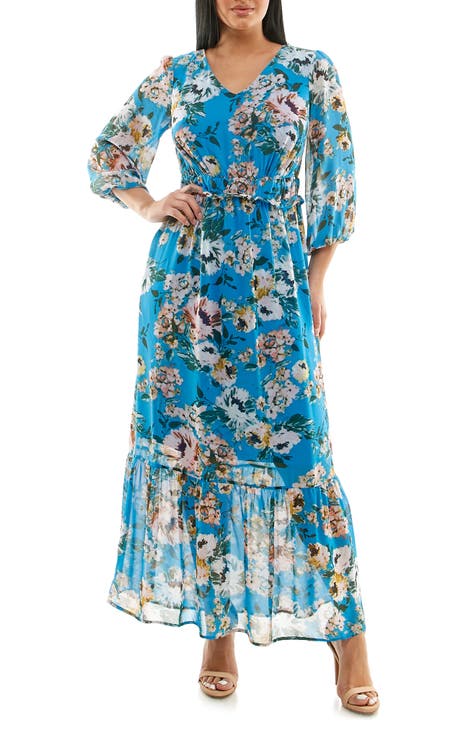 Nina Leonard Sleeveless Lace Trim Maxi Dress, Nordstromrack