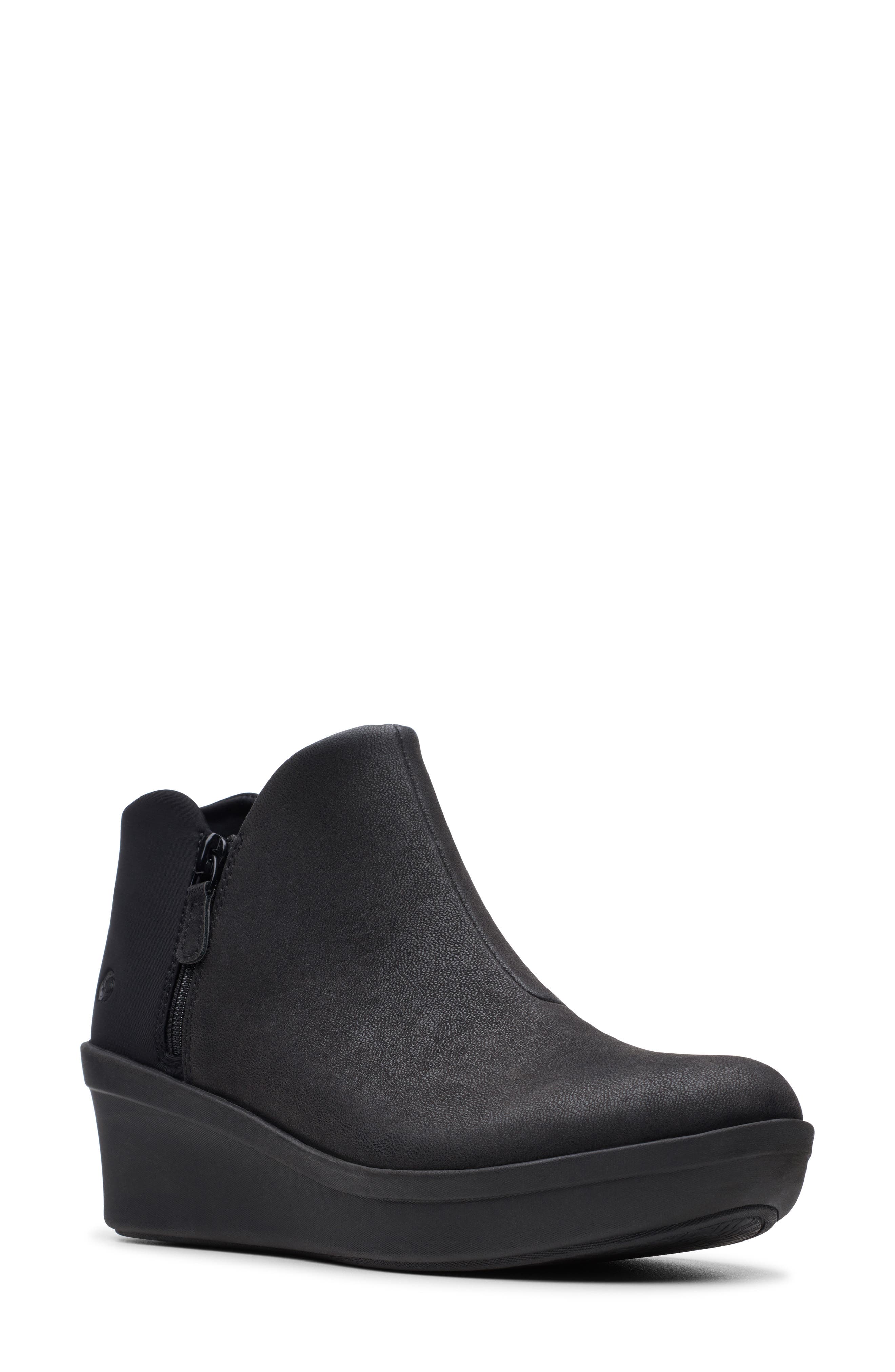 clarks step rose up ankle bootie