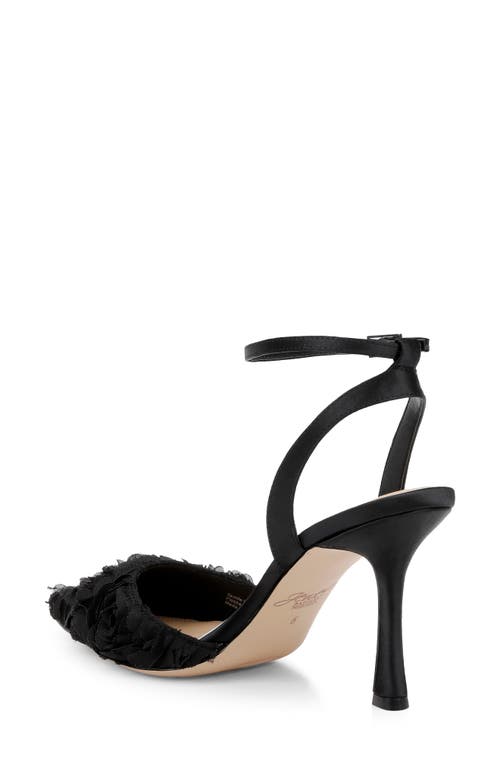 Jewel Badgley Mischka Shannon Pointed Toe Ankle Strap Pump In Black/black