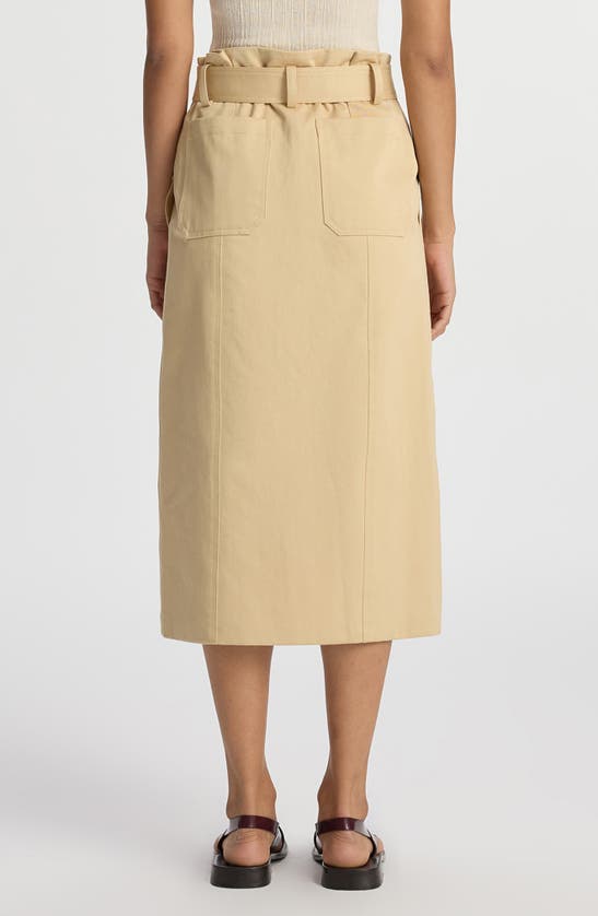 Shop A.l.c Maia Belted Cotton Midi Skirt In Latte