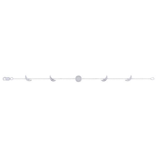 Luvmyjewelry Moonlit Sterling Silver Diamond Bracelet In Silver