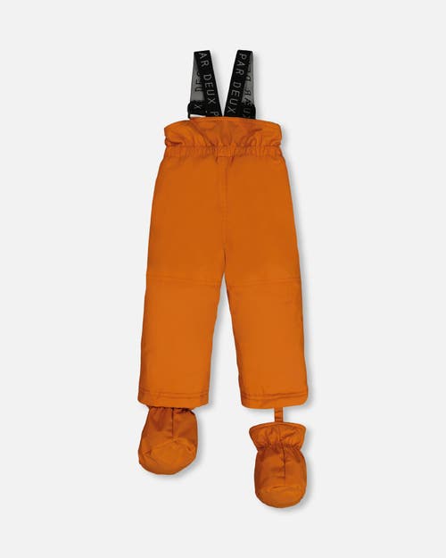 Shop Deux Par Deux Baby Boy's Two Piece Baby Snowsuit Burnt Orange With Printed Animal And Glaciers