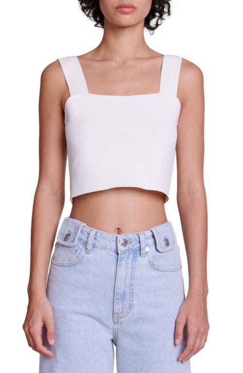 maje Maclyna Crop Knit Camisole in Ecru at Nordstrom, Size 2