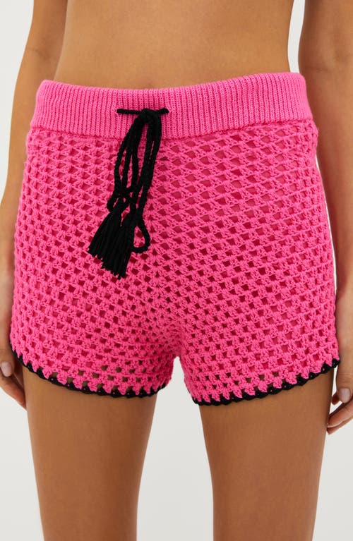 Shop Beach Riot Silas Crochet Cover-up Shorts In Radiant Orchid