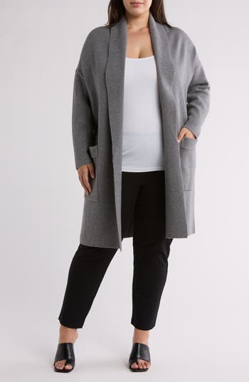 By Design Alica Open Front Cardigan In Medium Heather Grey