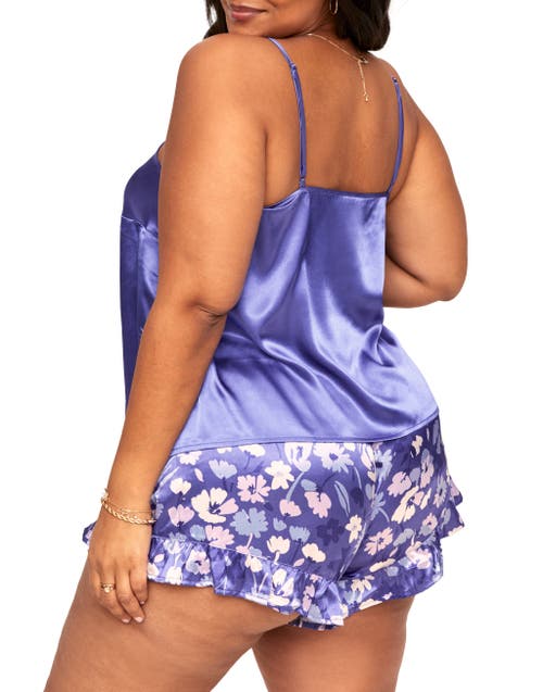 Shop Adore Me Luana Pajama Camisole & Short Set In Floral Purple