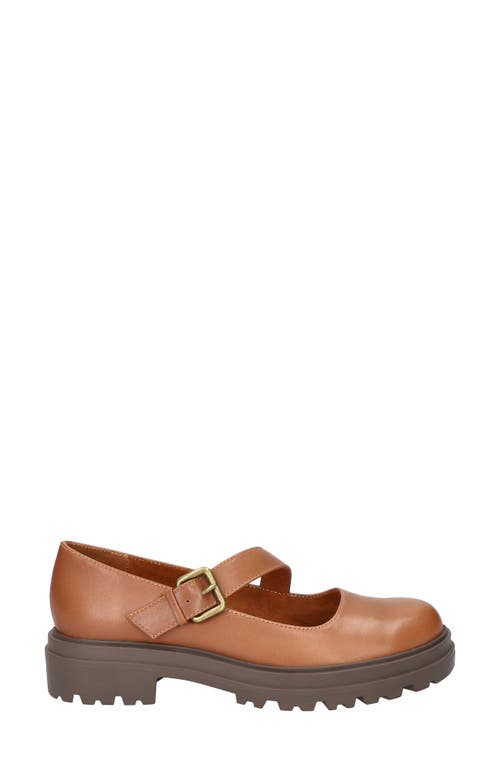 Shop Bella Vita Quincy Mary Jane Flat In Camel Leather