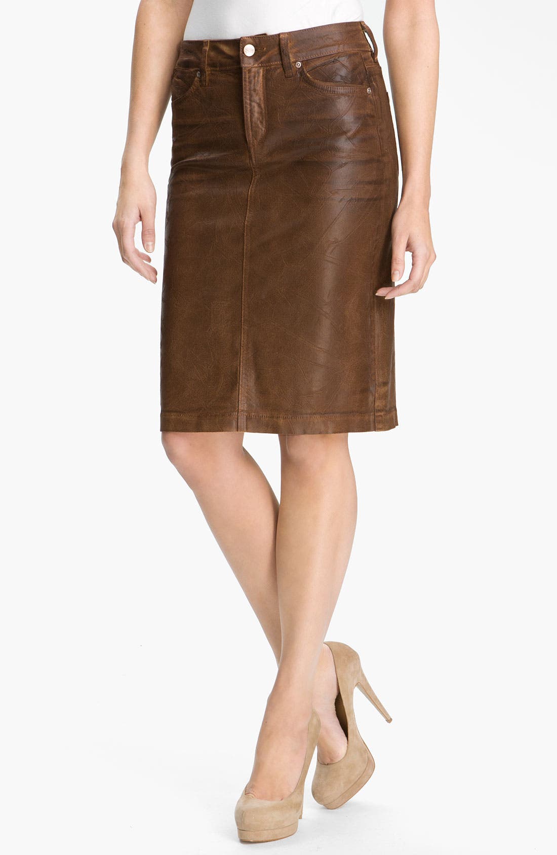 NYDJ 'Emma' Coated Twill Skirt Nordstrom