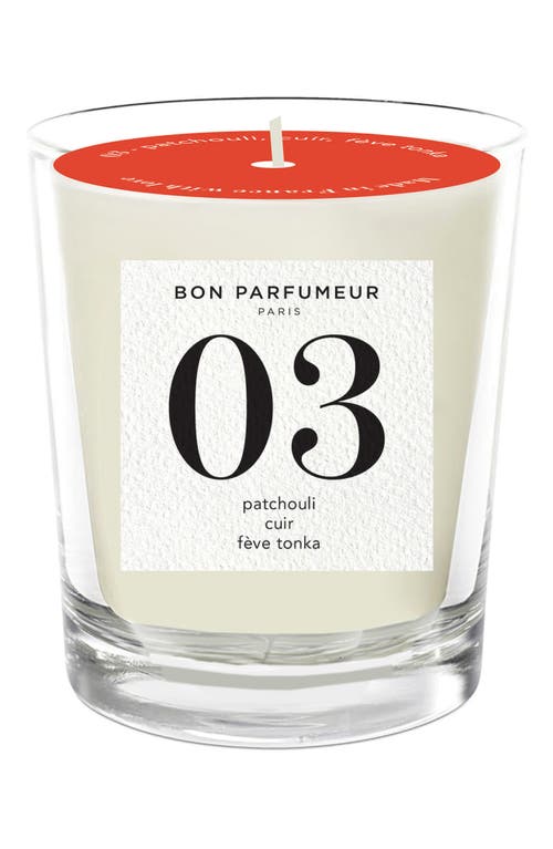 Bon Parfumeur Candle 03 Patchouli, Leather & Tonka Bean Scented Candle at Nordstrom, Size 6.3 Oz