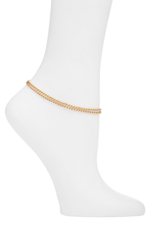 Nordstrom Layered Chain Anklet in Gold at Nordstrom