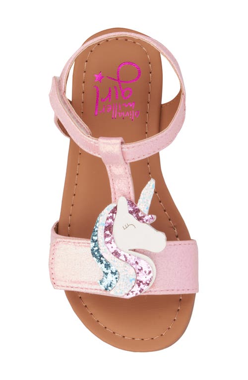 Shop Olivia Miller Kids' Unicorn Ankle Strap Sandal In Pink