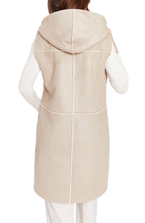 Frye Water Resistant Faux Leather & Faux Shearling Vest In Sand
