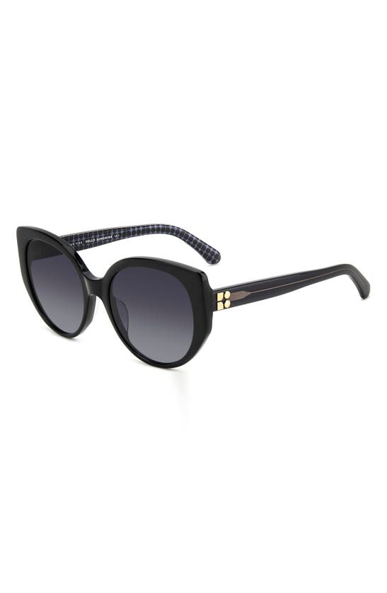Shop Kate Spade Seraphina 55mm Gradient Round Sunglasses In Black/ Grey Shaded