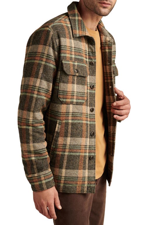 Shop Lucky Brand Plaid Cotton Flannel Button-up Shirt Jacket In Brown Plaid Multi