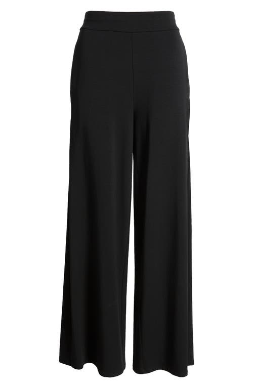 Eileen Fisher Wide-leg Stretch-jersey Trousers In Black