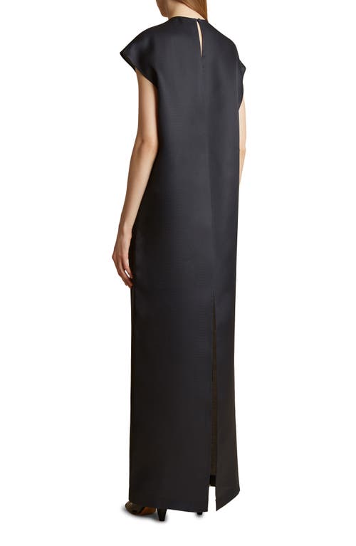 Khaite Lohan Silk Satin Dress In Slate