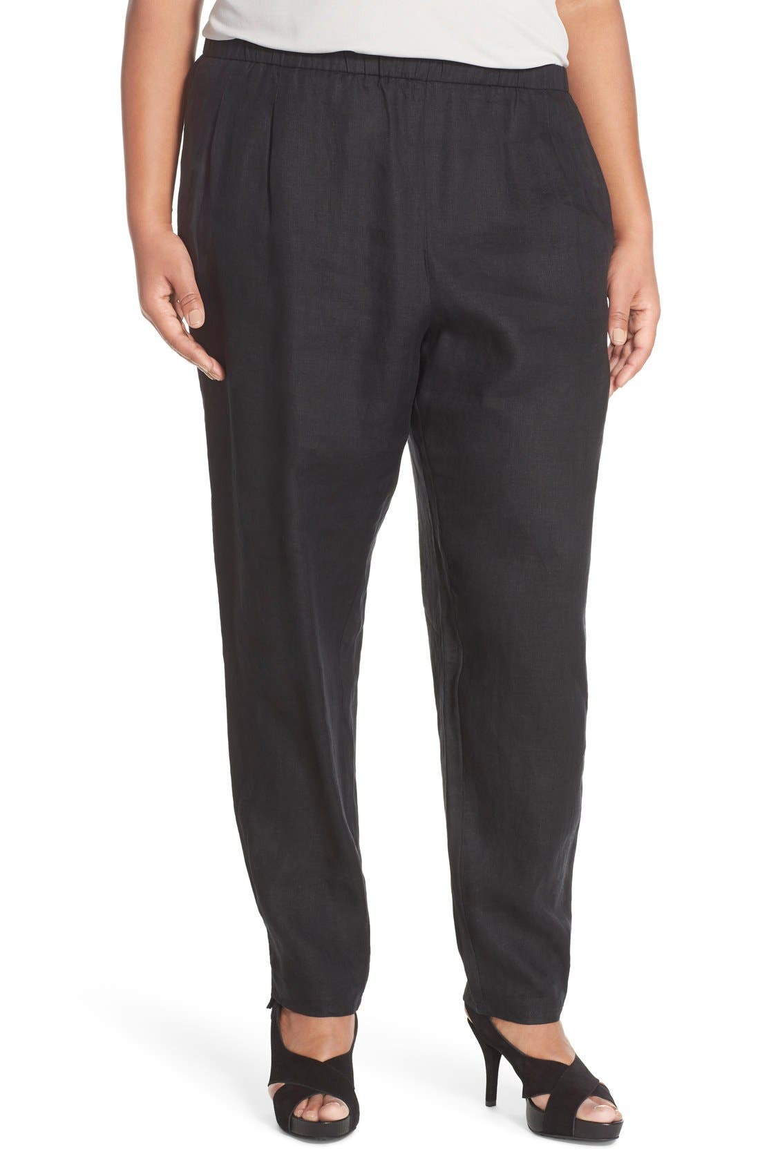Eileen Fisher Organic Linen Slouchy Pants (Plus Size) Nordstrom