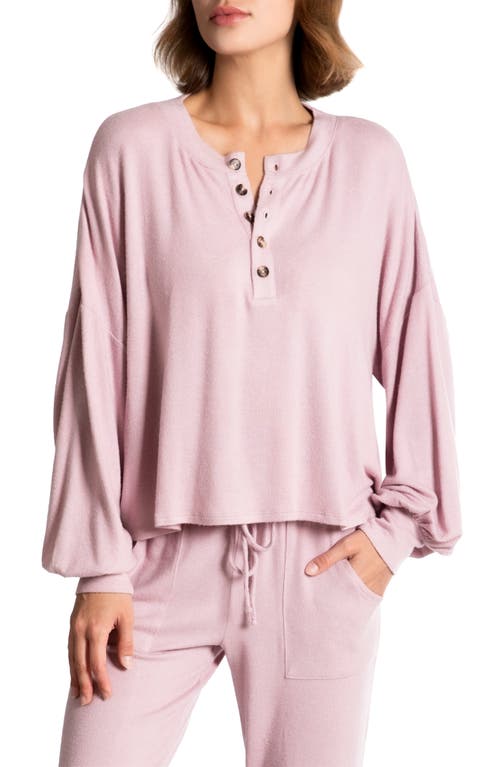 Hacci Knit Pajama Top in Pink Heather