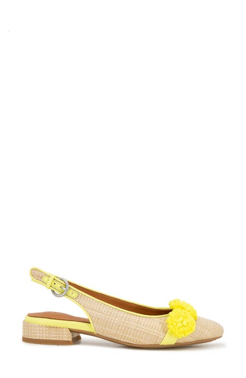 Shop Gentle Souls By Kenneth Cole Anana Raffia Flower Slingback Flat In Natural Weave/yellow