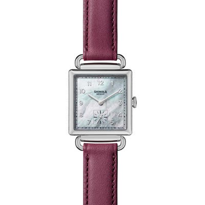 Shinola Cass Leather Strap Watch, 2m