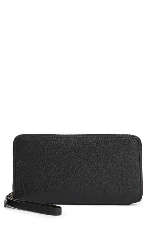 Fetch Leather Phone Wristlet in Black