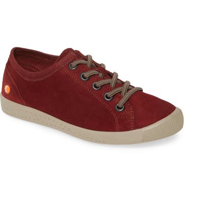 Softinos By Fly London Isla Distressed Sneaker - Burgundy