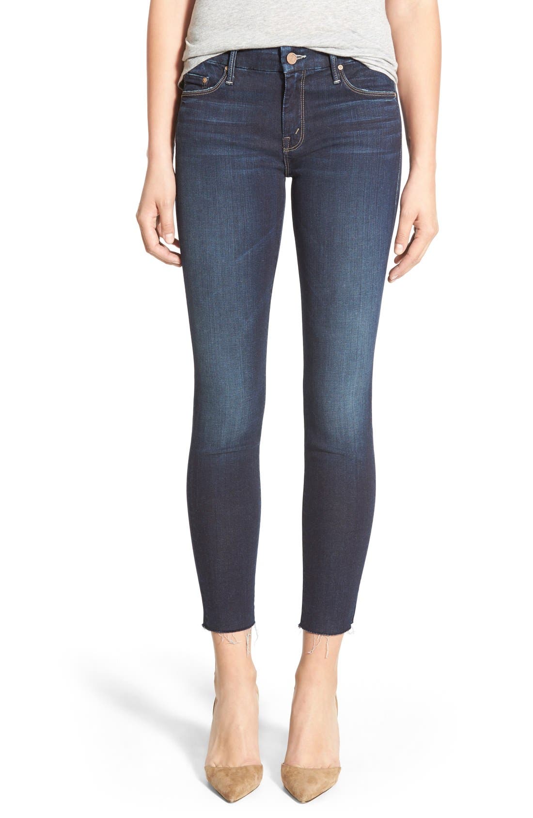 MOTHER 'Looker' Fray Ankle Jeans (No Play) Nordstrom