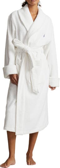 Polo Ralph Lauren Short Hooded Robe White Cloud
