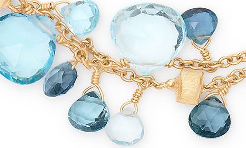 Marco Bicego 18k Yellow Gold Paradise Topaz London Blue & Swiss Blue Double Strand Bracelet In 18k Yellow Gold