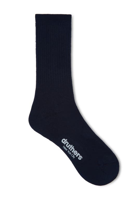 Druthers Nyc Organic Cotton Everyday Crew Sock In Navy