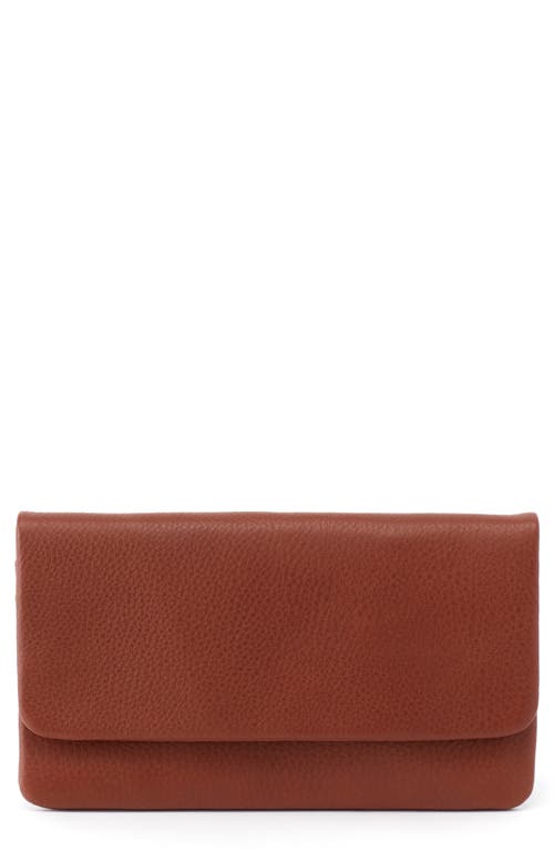 HOBO Paca Leather Continental Wallet in Toffee