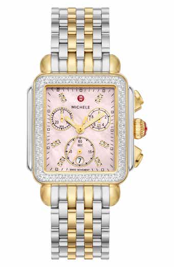 Michele deco xl sales two tone watch