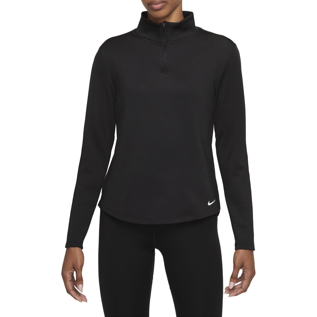 Nike Therma-fit One Long Sleeve Half Zip Pullover In Black/white