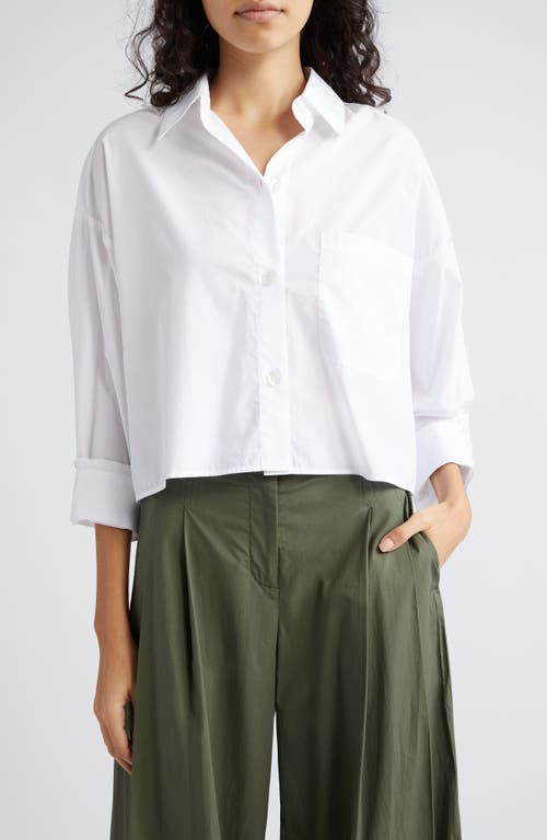 TWP Soon to Be Ex Cotton Button-Up Crop Shirt in White at Nordstrom, Size Medium