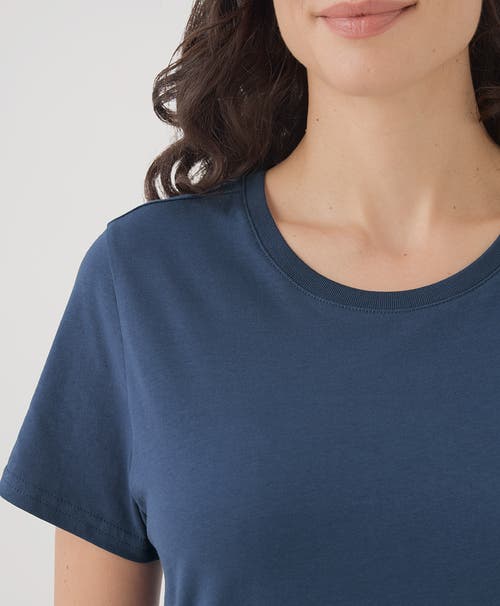 Pact Organic Cotton Softspun Crew Neck Tee In French Navy