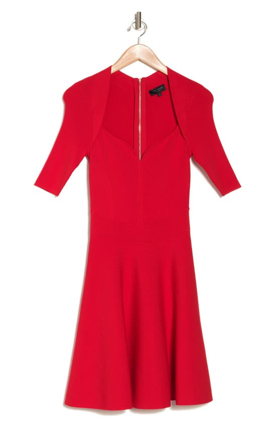 Ted Baker Milly Sweetheart Sweater Dress In Red