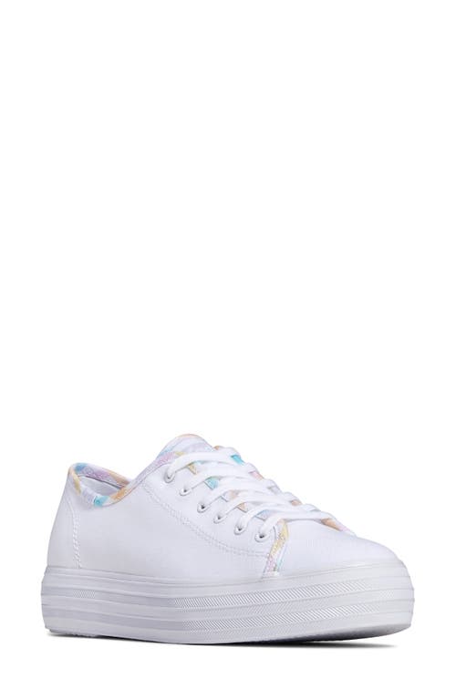 Keds ® Triple Kick Platform Sneaker In White/multi Canvas