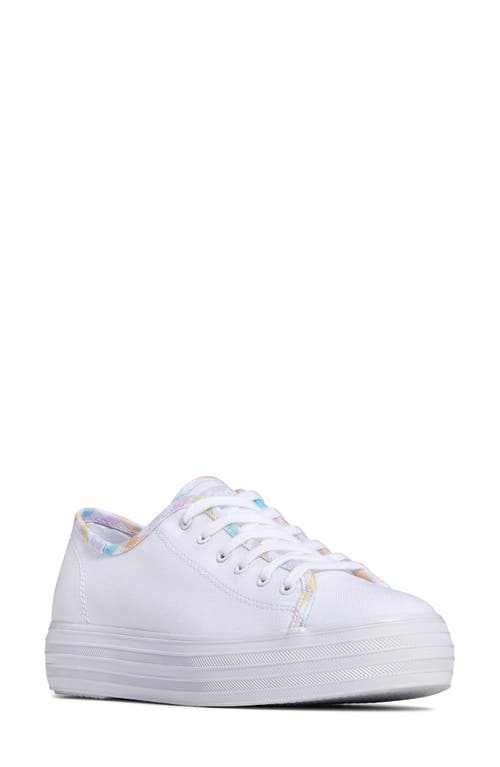 Shop Keds ® Triple Kick Platform Sneaker In White/multi Canvas